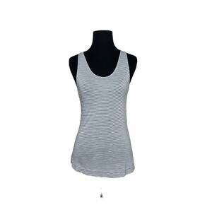 Banana Republic gray white stripe racer back tank top size XSP